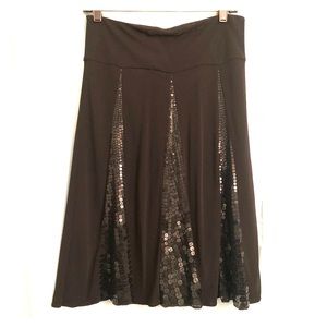 DKNY NWT Black Sequin A-line Skirt